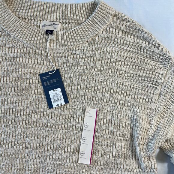 NWT Universal Thread Women's XXL Cream Knit Sweater Cozy Fall - Picture 2 of 5